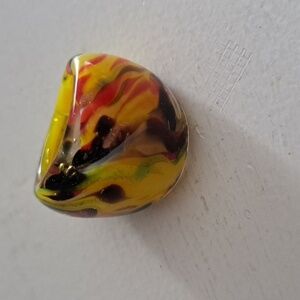 VTG marbled bubble glass ring retro funky colorful artsy Mod jewelry ladies